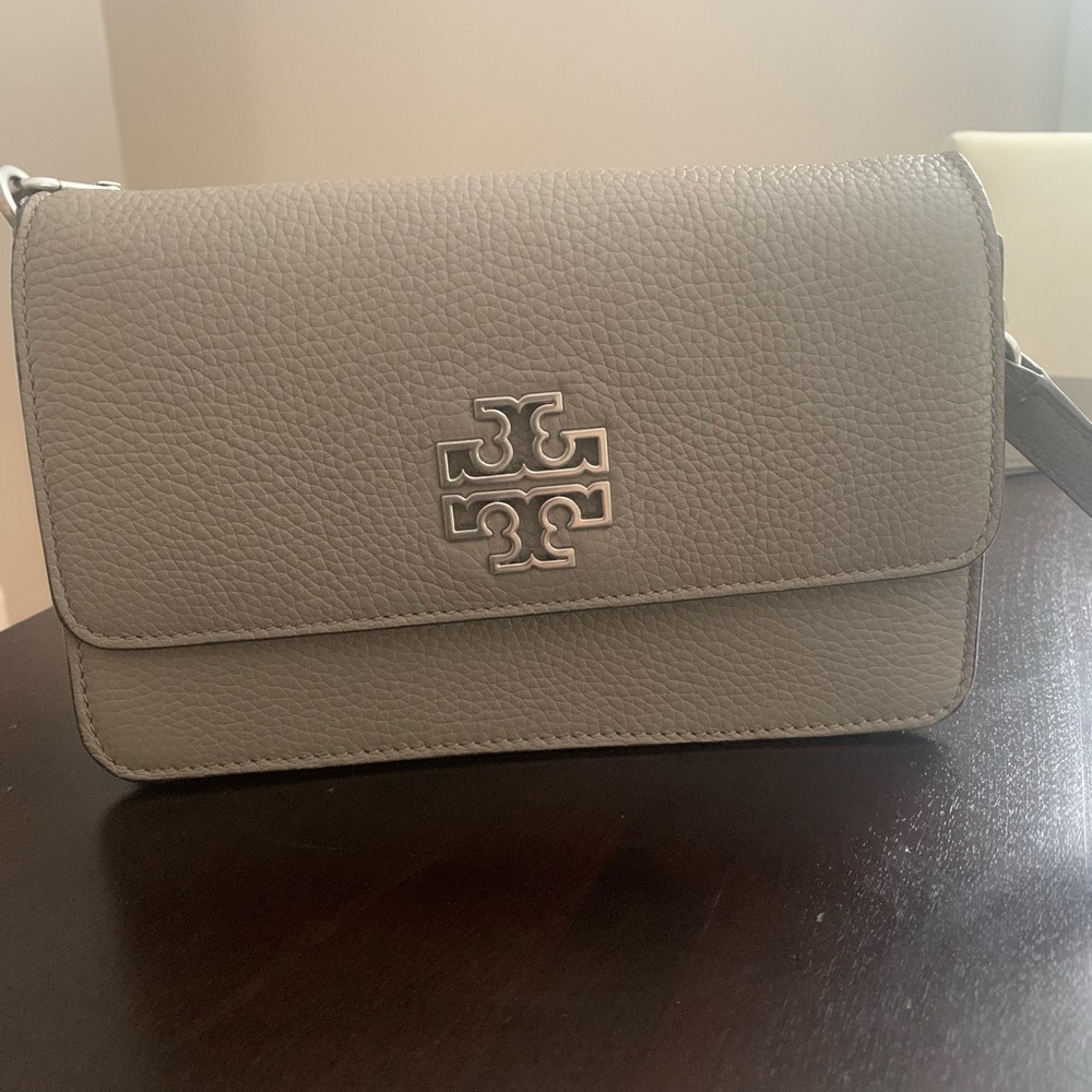 Tory Burch Gray Leather Crossbody Bag